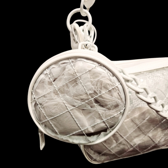 NWT Steve Madden 3-pc White/Clear Shoulder Bag/Purse - Picture 3 of 6